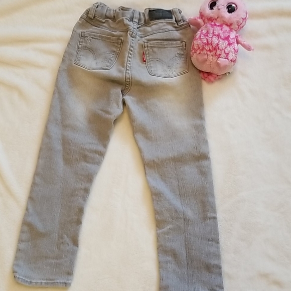 Girl's Light Gray Denim Levi's Pink Sequins Size 4 - Picture 7 of 7
